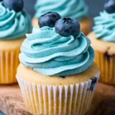 Blueberry Cream Cheese Frosting in a bowl, ideal for cakes and desserts