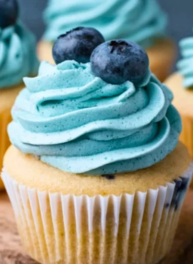 Blueberry Cream Cheese Frosting in a bowl, ideal for cakes and desserts