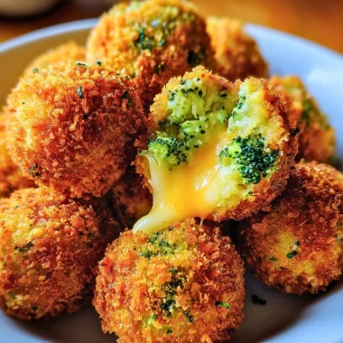 Homemade broccoli cheese balls served on a plate, a tasty snack option.