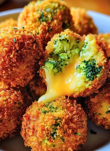 Homemade broccoli cheese balls served on a plate, a tasty snack option.