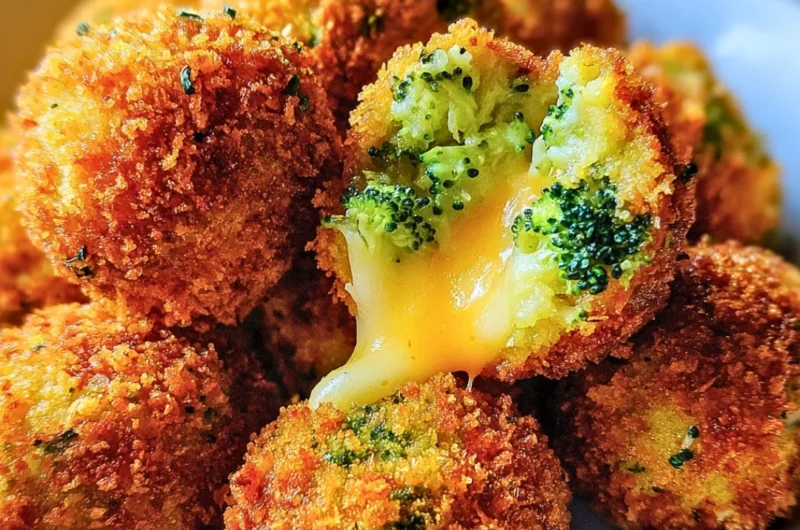 Homemade broccoli cheese balls served on a plate, a tasty snack option.