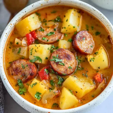 Bowl of flavorful Cajun Potato Soup with spices and herbs