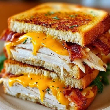 Cheddar and Bacon Turkey Melt sandwich on sourdough bread