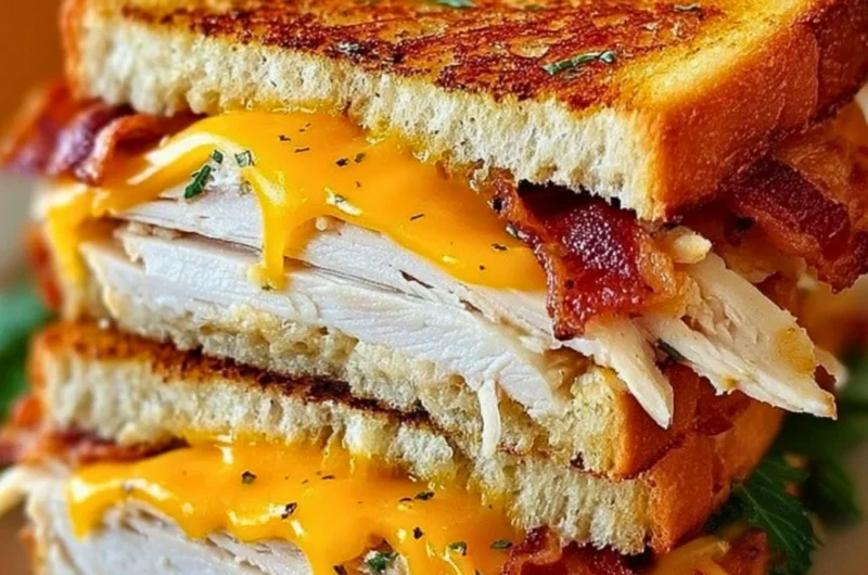 Cheddar and Bacon Turkey Melt sandwich on sourdough bread