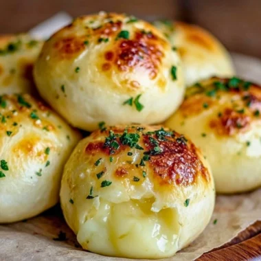Delicious cheesy garlic bites served on a platter