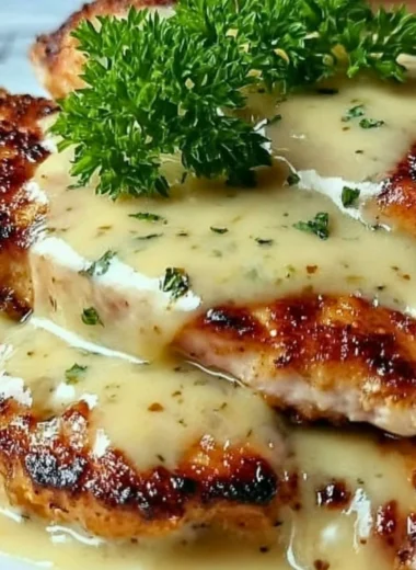 Crispy Malibu Chicken served with lemon and herbs