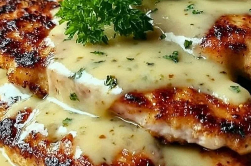 Crispy Malibu Chicken served with lemon and herbs