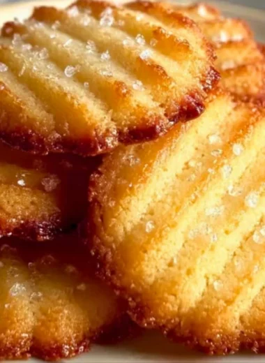 Delicious French salted butter cookies on a white plate