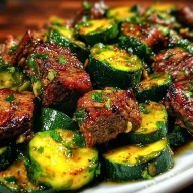 Delicious garlic butter steak bites served on a rustic wooden platter