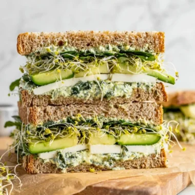 Delicious Green Goddess Sandwich with fresh herbs and vegetables