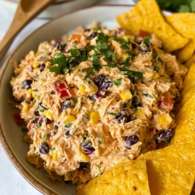 High-protein southwest chicken salad with fresh vegetables and grilled chicken