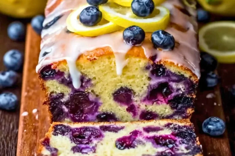 Fresh homemade blueberry yogurt served in a bowl with blueberries on top