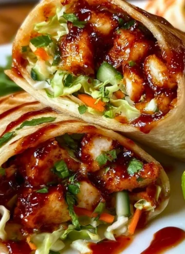 Sweet chili chicken wraps with fresh vegetables and flavorful sauce