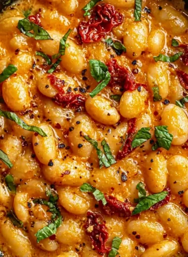 Delicious Tuscan Marry Me Butter Beans dish garnished and ready to serve