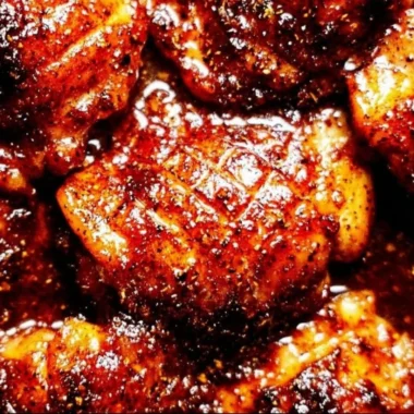 30-minute oven baked boneless skinless chicken thighs on a plate