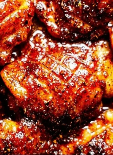 30-minute oven baked boneless skinless chicken thighs on a plate