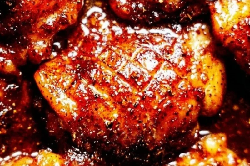 30-minute oven baked boneless skinless chicken thighs on a plate