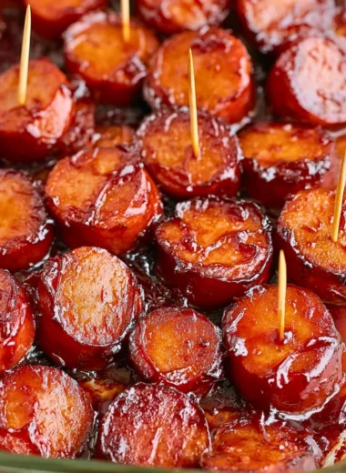 Delicious BBQ sausage on the grill, ready to be served