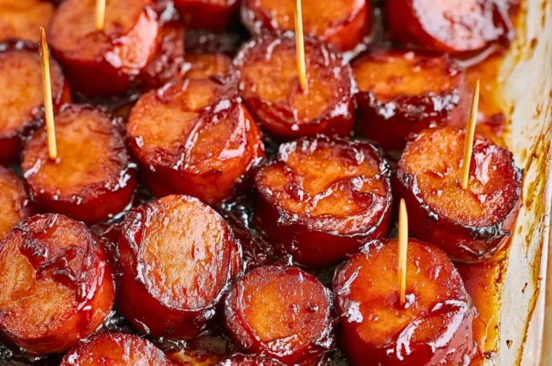 Delicious BBQ sausage on the grill, ready to be served