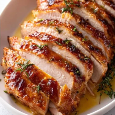 Butterball turkey breast roast cooked in a crock pot with herbs and seasoning