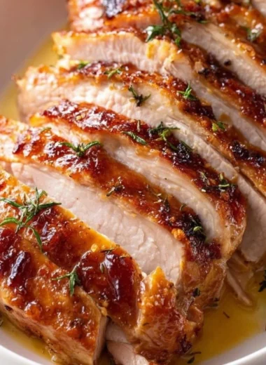 Butterball turkey breast roast cooked in a crock pot with herbs and seasoning