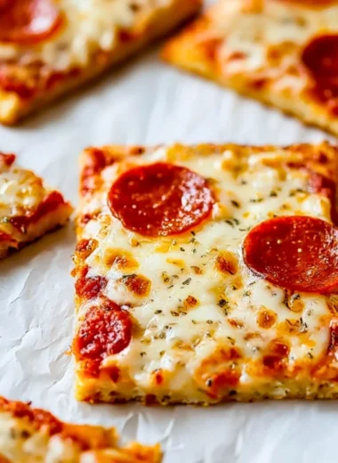 Delicious Chicken Crust Pizza topped with fresh ingredients and cheese