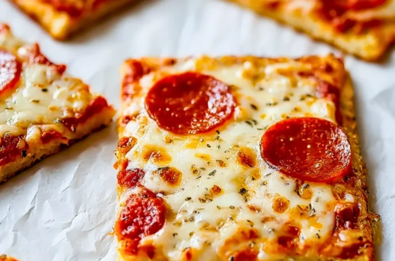 Delicious Chicken Crust Pizza topped with fresh ingredients and cheese