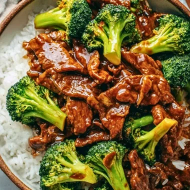 Chinese Beef and Broccoli dish with tender beef and vibrant broccoli