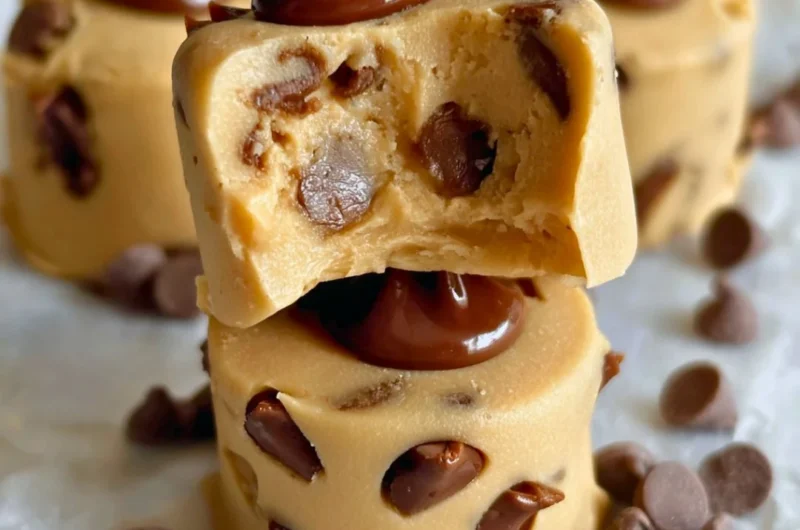 Frozen Greek yogurt peanut butter bites on a plate