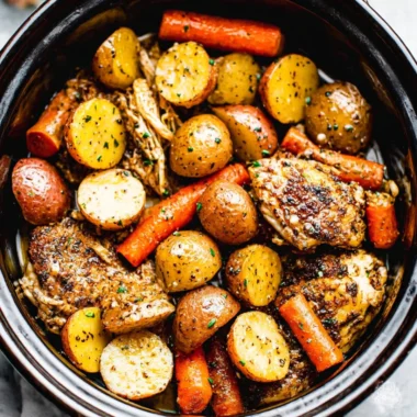 Delicious Garlic Butter Chicken dish prepared in a Crockpot.