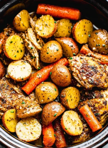 Delicious Garlic Butter Chicken dish prepared in a Crockpot.