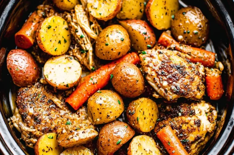 Delicious Garlic Butter Chicken dish prepared in a Crockpot.