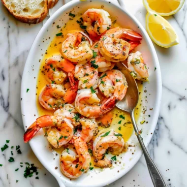 Delicious garlic butter shrimp scampi served in a bowl