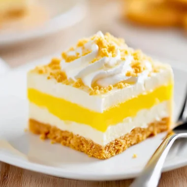 Delicious Heavenly Oreo Lemon Dessert featuring creamy lemon filling and oreo crust.