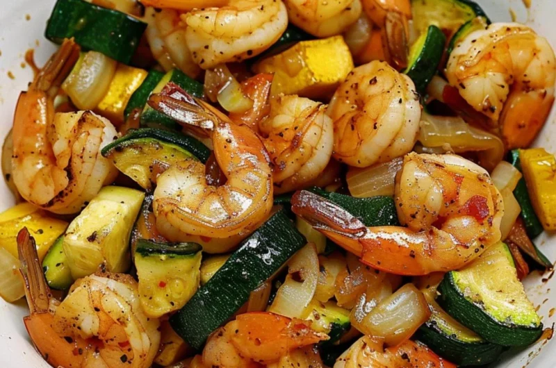 Hibachi Shrimp Rice Bowl with vegetables and rice