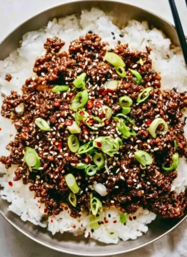 Delicious Korean Beef stir-fry made with ground beef and flavorful spices