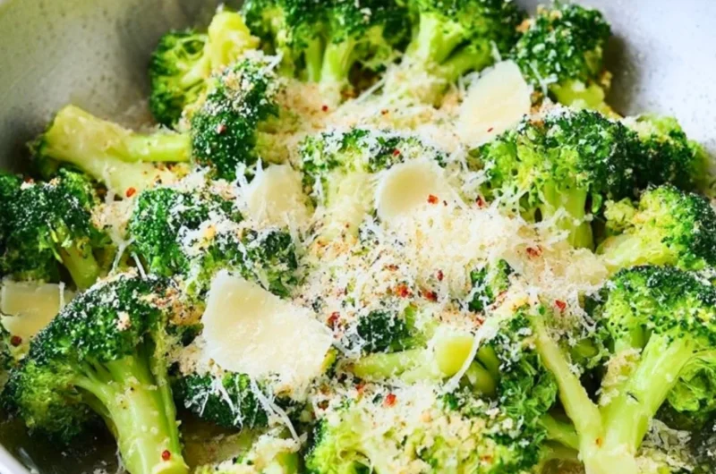 Delicious Garlic Parmesan Broccoli dish from Longhorn served on a plate