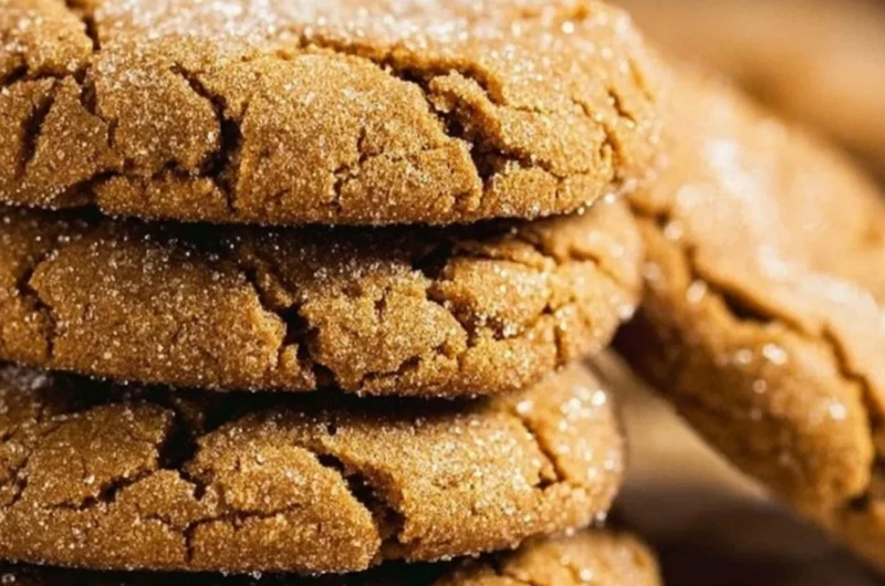 Starbucks copycat ginger molasses cookies on a plate, perfect for the holidays.