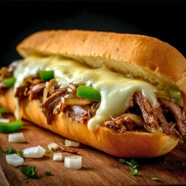 Delicious Authentic Blackstone Philly Cheesesteak on a plate.