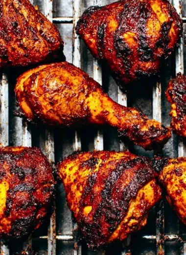 Delicious BBQ Chicken on the grill, ready to serve at a summer barbecue.