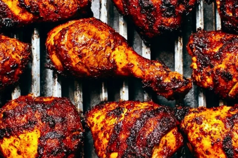 Delicious BBQ Chicken on the grill, ready to serve at a summer barbecue.