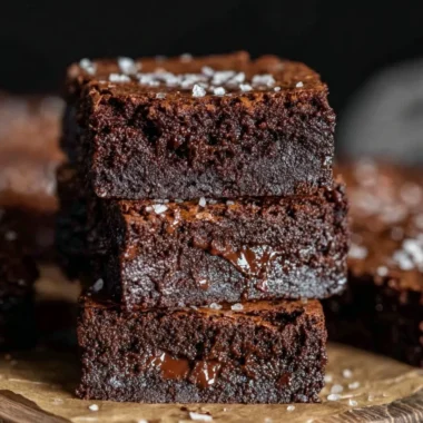 Delicious homemade brown butter brownies on a serving plate.