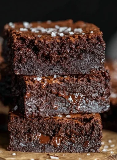 Delicious homemade brown butter brownies on a serving plate.