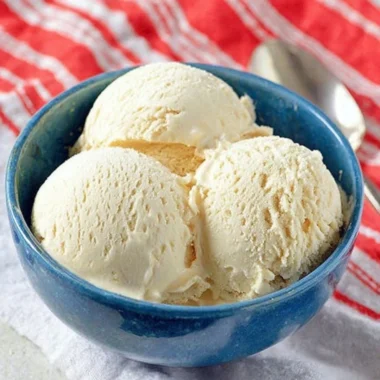 Delicious Cold Stone Cake Batter Ice Cream in a cone