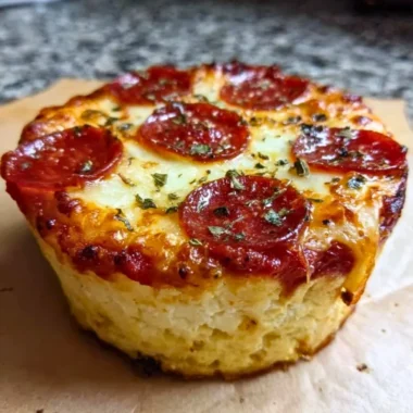 Delicious Cottage Cheese Pizza Bowl topped with fresh vegetables and herbs.