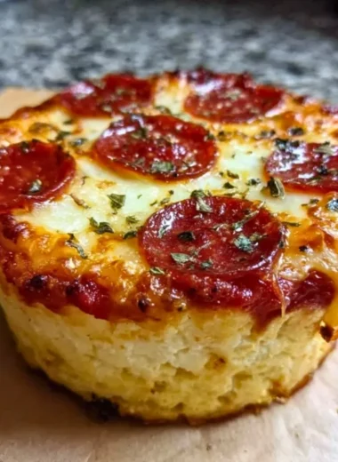 Delicious Cottage Cheese Pizza Bowl topped with fresh vegetables and herbs.
