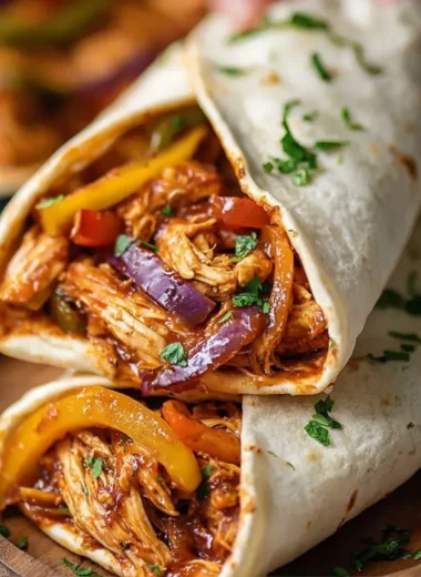 Delicious easy crockpot chicken fajitas with vibrant peppers and onions