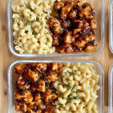 Creamy Honey Pepper Chicken Mac and Cheese with cheese, chicken, and spices