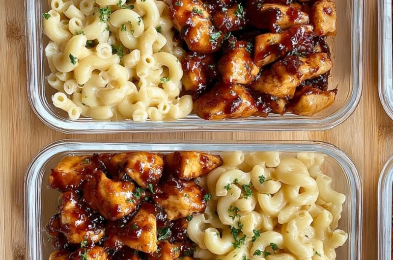 Creamy Honey Pepper Chicken Mac and Cheese with cheese, chicken, and spices