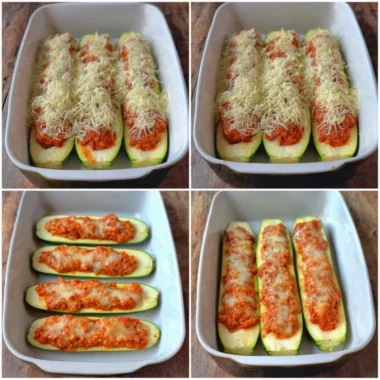 Healthy Keto Chicken Parmesan Zucchini Boats recipe